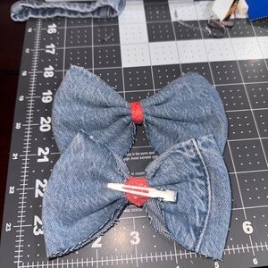 Denim Blue Hair Bow Clip